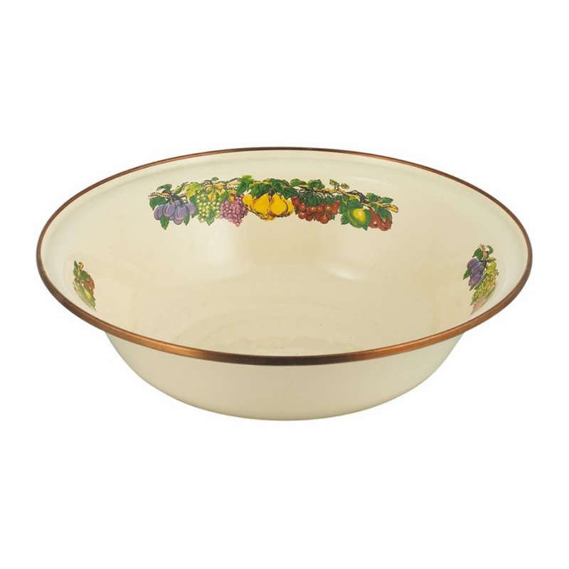 Emalje rustfrit stål rund kantvask bassin