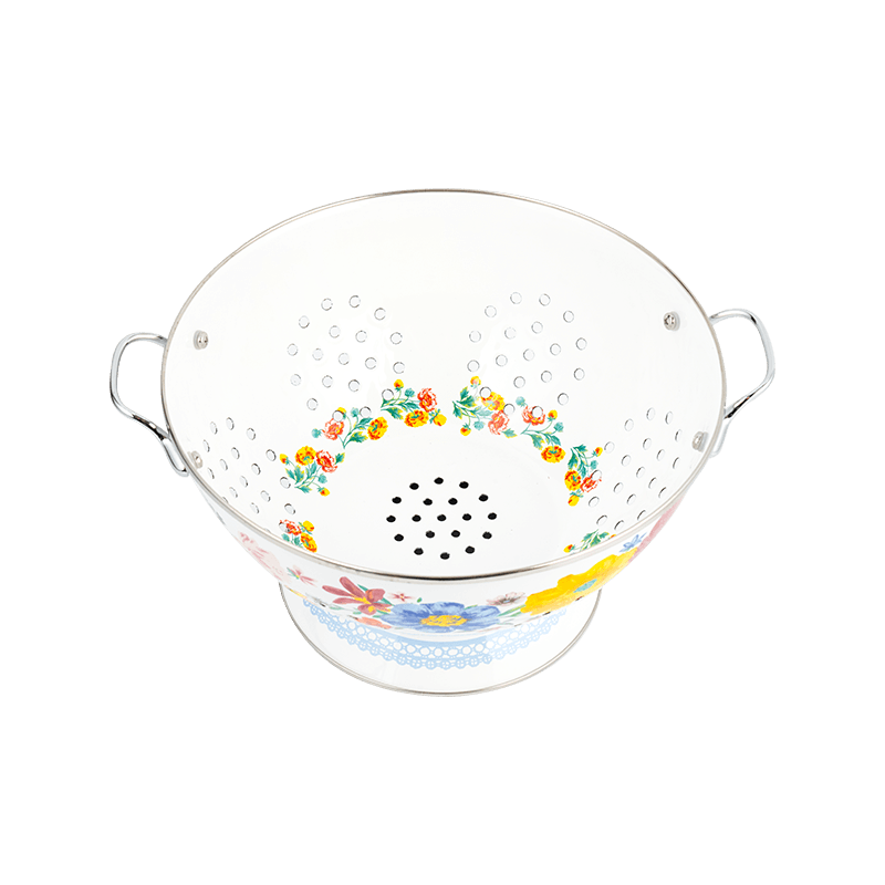 Vintage emaljefrugtkurv