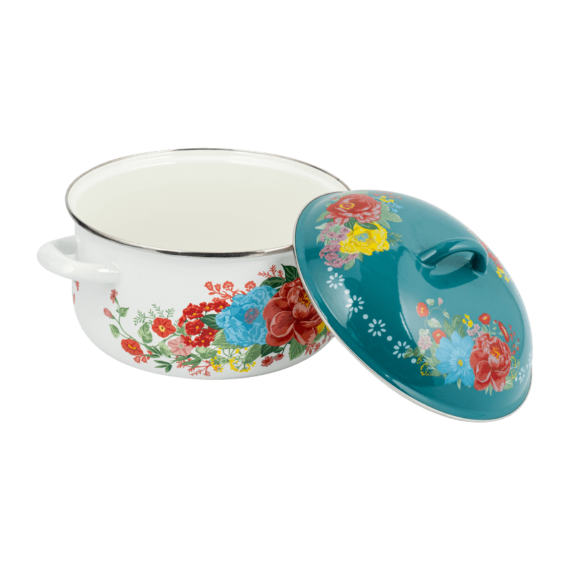 753D Emalje blussede kant Spill-resistent lige gryde