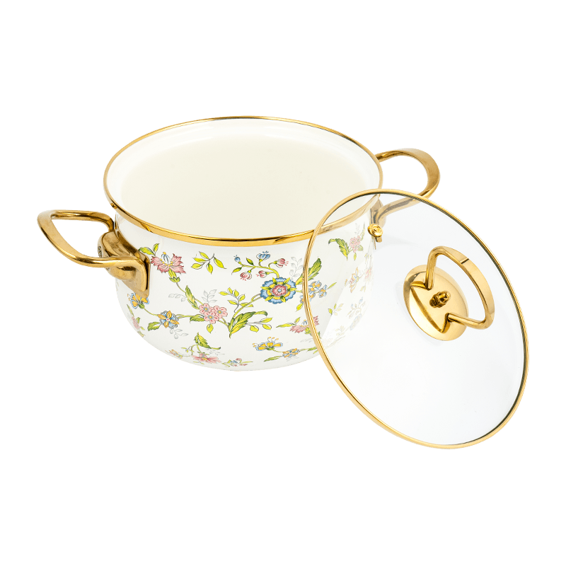 806D-5 rustfrit stål rund kantlagre Simmer emalje gryde