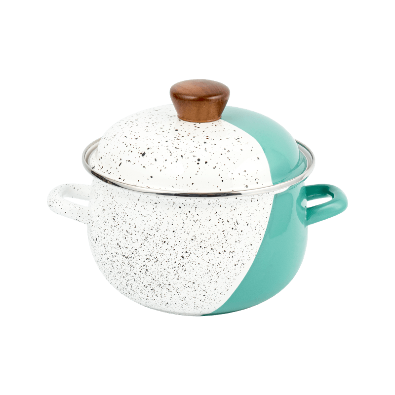 806D-5 rustfrit stål rund kantlagre Simmer emalje gryde