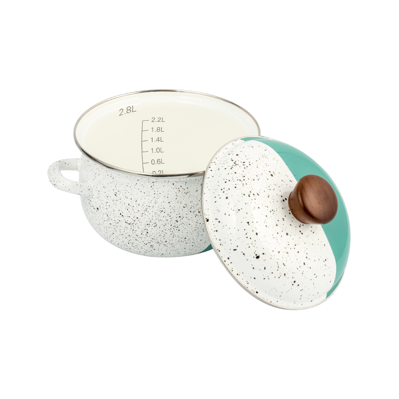 806D-5 rustfrit stål rund kantlagre Simmer emalje gryde