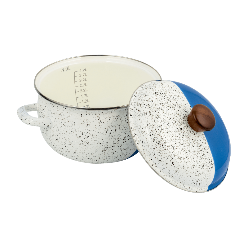 806D-5 rustfrit stål rund kantlagre Simmer emalje gryde