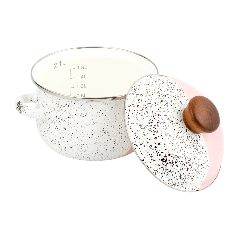 806D-5 rustfrit stål rund kantlagre Simmer emalje gryde