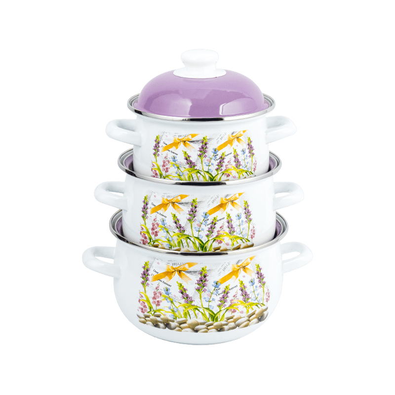 806D-5 rustfrit stål rund kantlagre Simmer emalje gryde