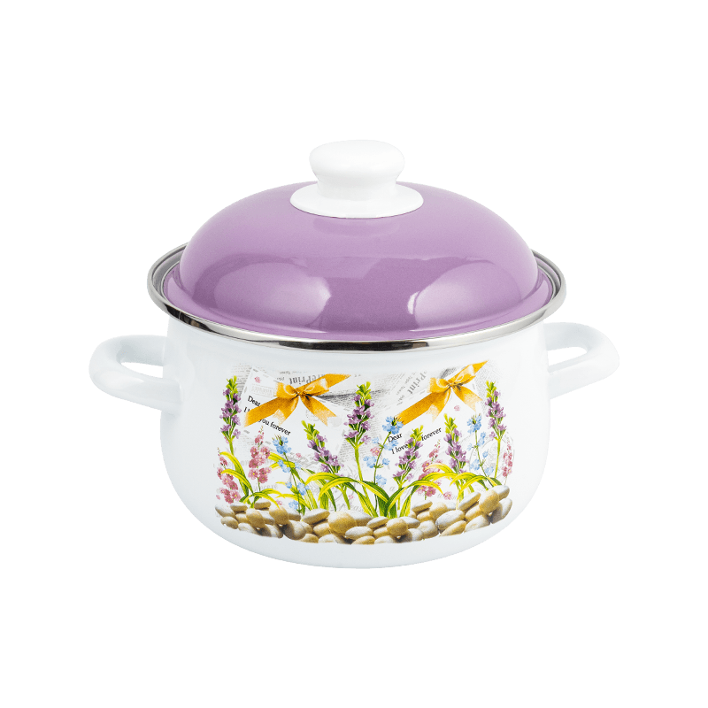 806D-5 rustfrit stål rund kantlagre Simmer emalje gryde