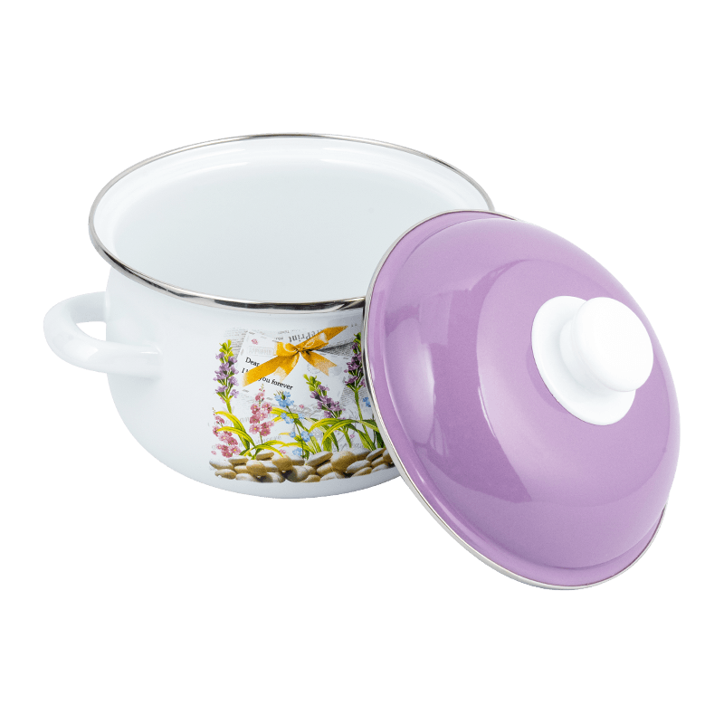 806D-5 rustfrit stål rund kantlagre Simmer emalje gryde