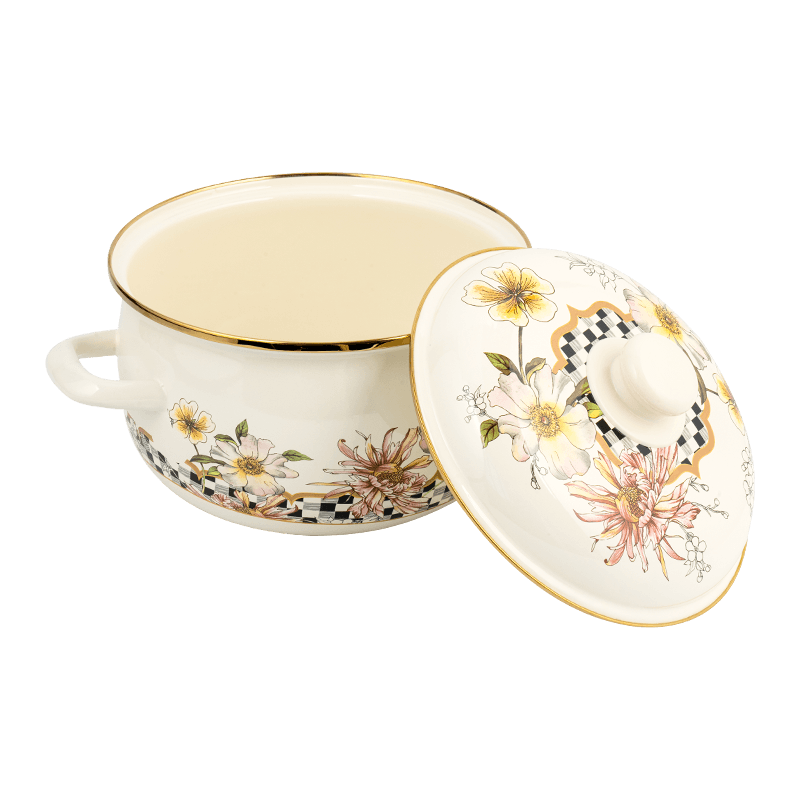 806D-5 rustfrit stål rund kantlagre Simmer emalje gryde