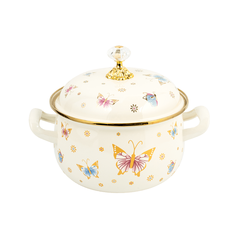 806D-5 rustfrit stål rund kantlagre Simmer emalje gryde