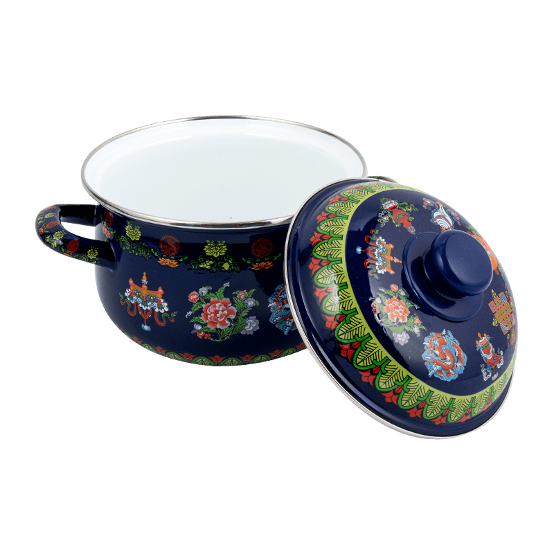 806D-5 rustfrit stål rund kantlagre Simmer emalje gryde