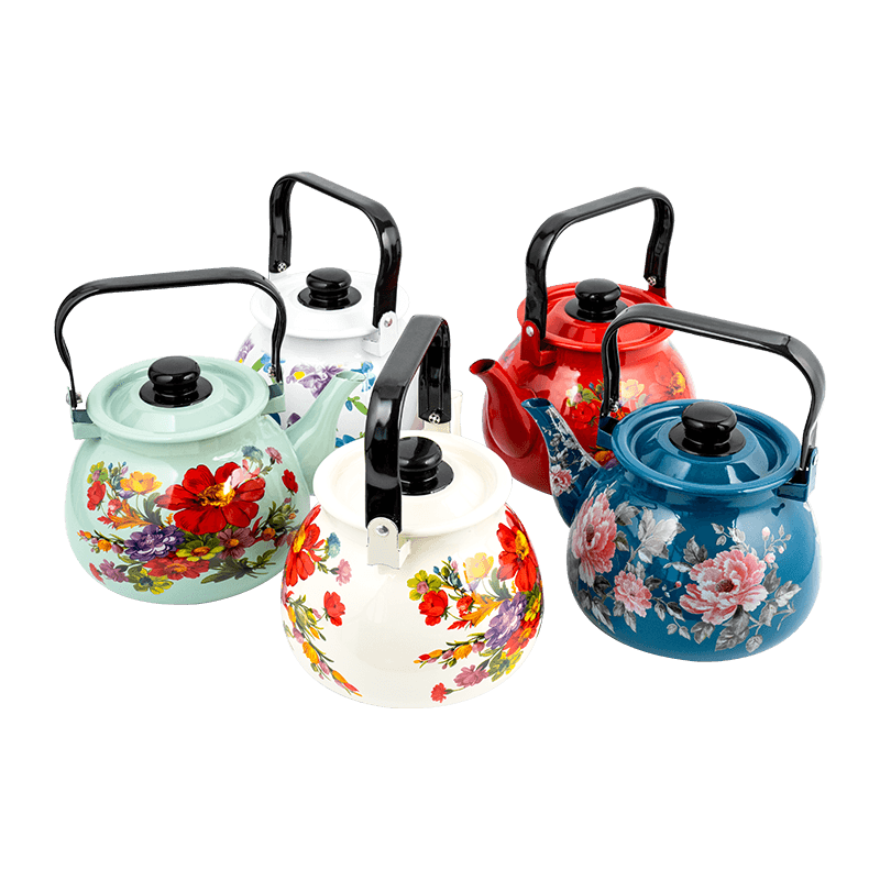 TK305 Emalje blussede Rim Tea Kettle