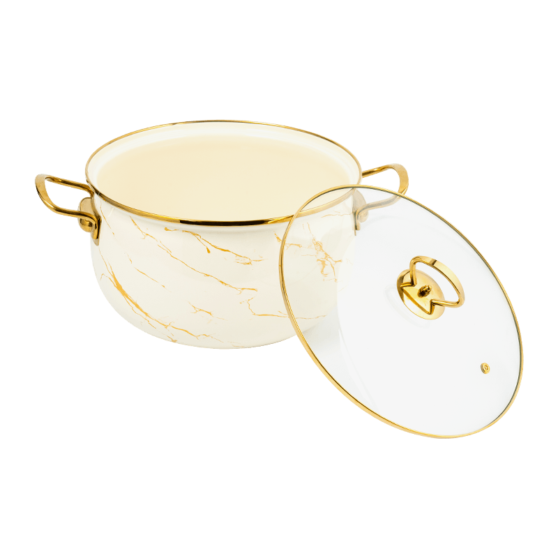 806D-5 rustfrit stål rund kantlagre Simmer emalje gryde