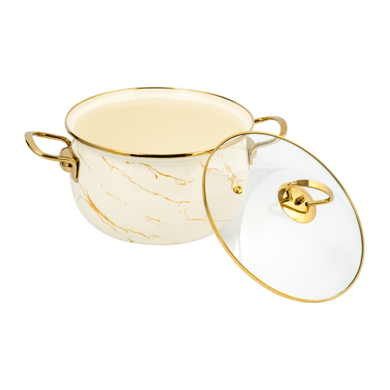 806D-5 rustfrit stål rund kantlagre Simmer emalje gryde