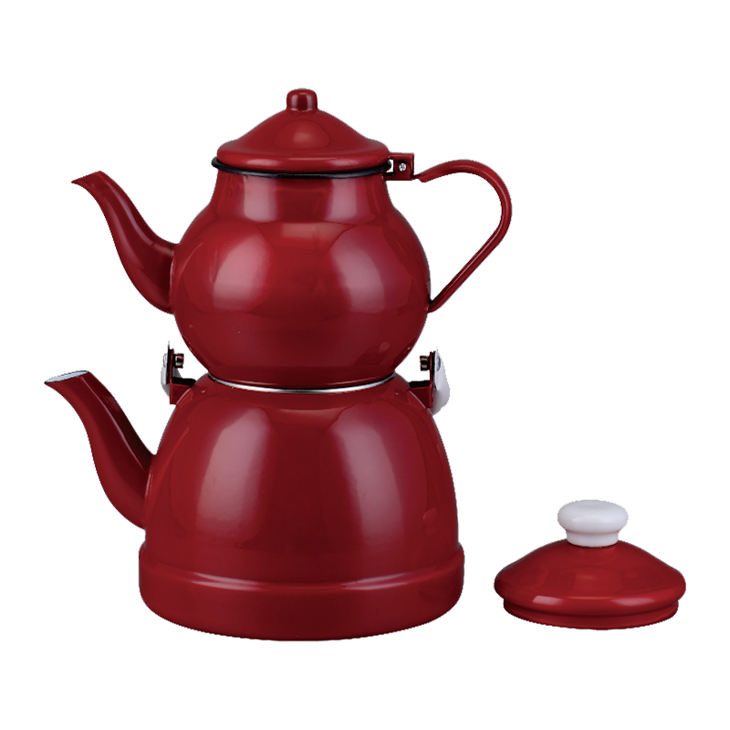 TK602 Turkisk Red Emaljel Teapot Set