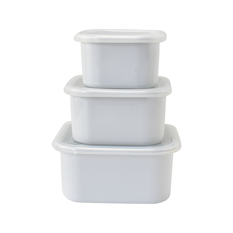 Emalje firkantede isskål